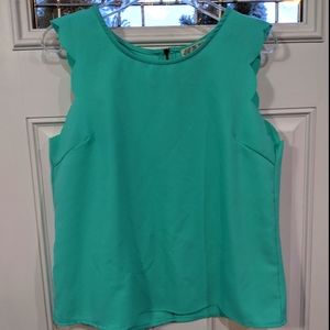 Scalloped Edge Mint Top